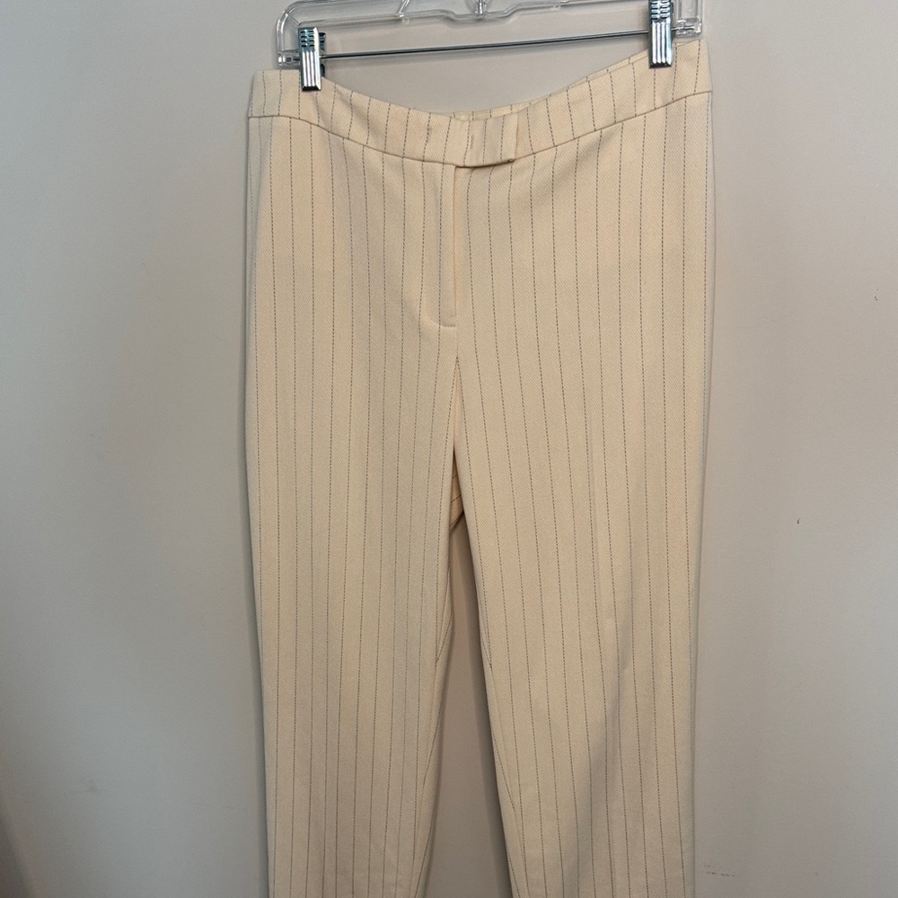Anne Klein Cream Pinstripe Pants
